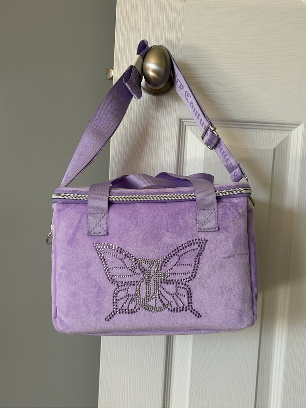 BNWOT Juicy Couture Lavender Velour Cosmetic/Cooler Bag